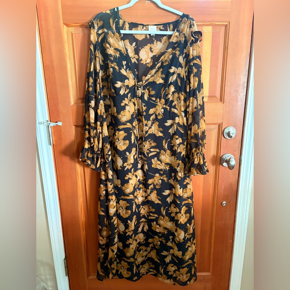 a new day Black and Gold Floral Dress